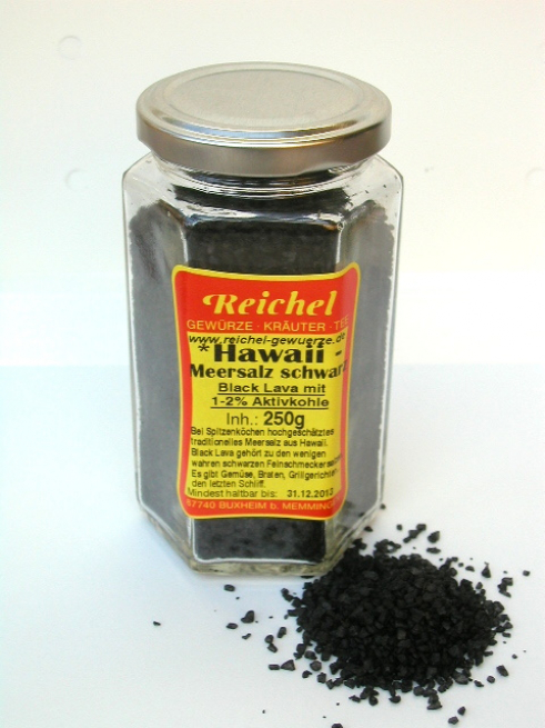 Hawaii-Meersalz  schwarz, grob/ im Glas