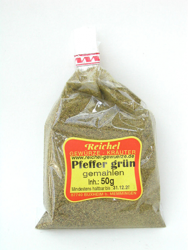 Pfefferkörner grün gemahlen