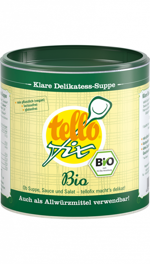 tellofix ,klare Delikatess-Suppe BIO 340g